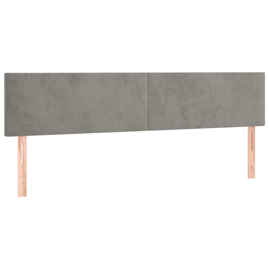 Kopfteile Hellgrau 200x5x78/88 cm Samt