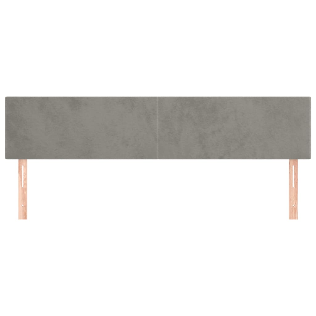 Kopfteile Hellgrau 200x5x78/88 cm Samt