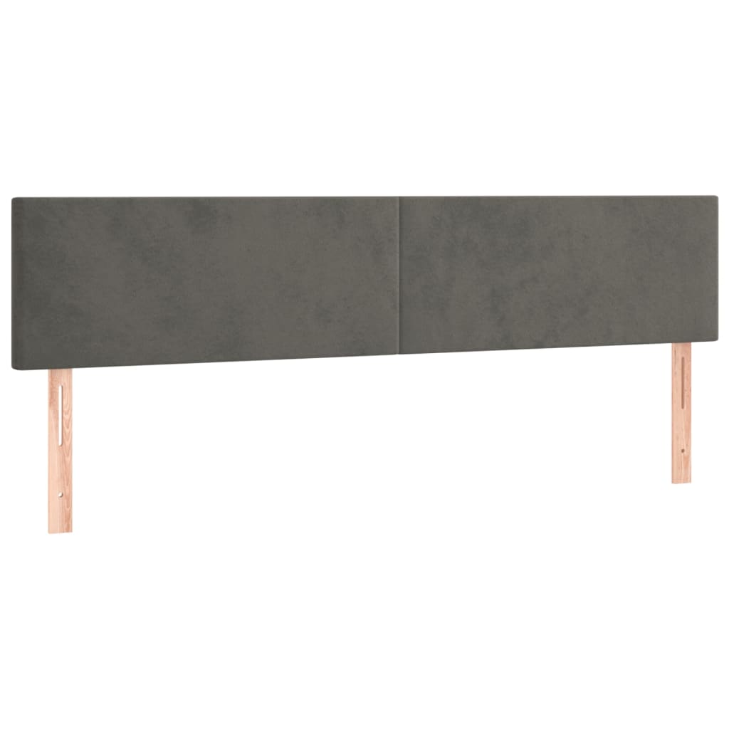 Kopfteile Dunkelgrau 200x5x78/88 cm Samt