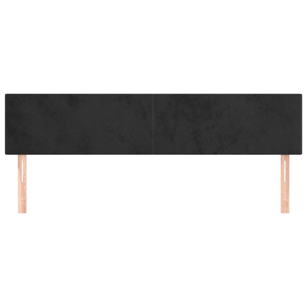 Kopfteile Schwarz 200x5x78/88 cm Samt