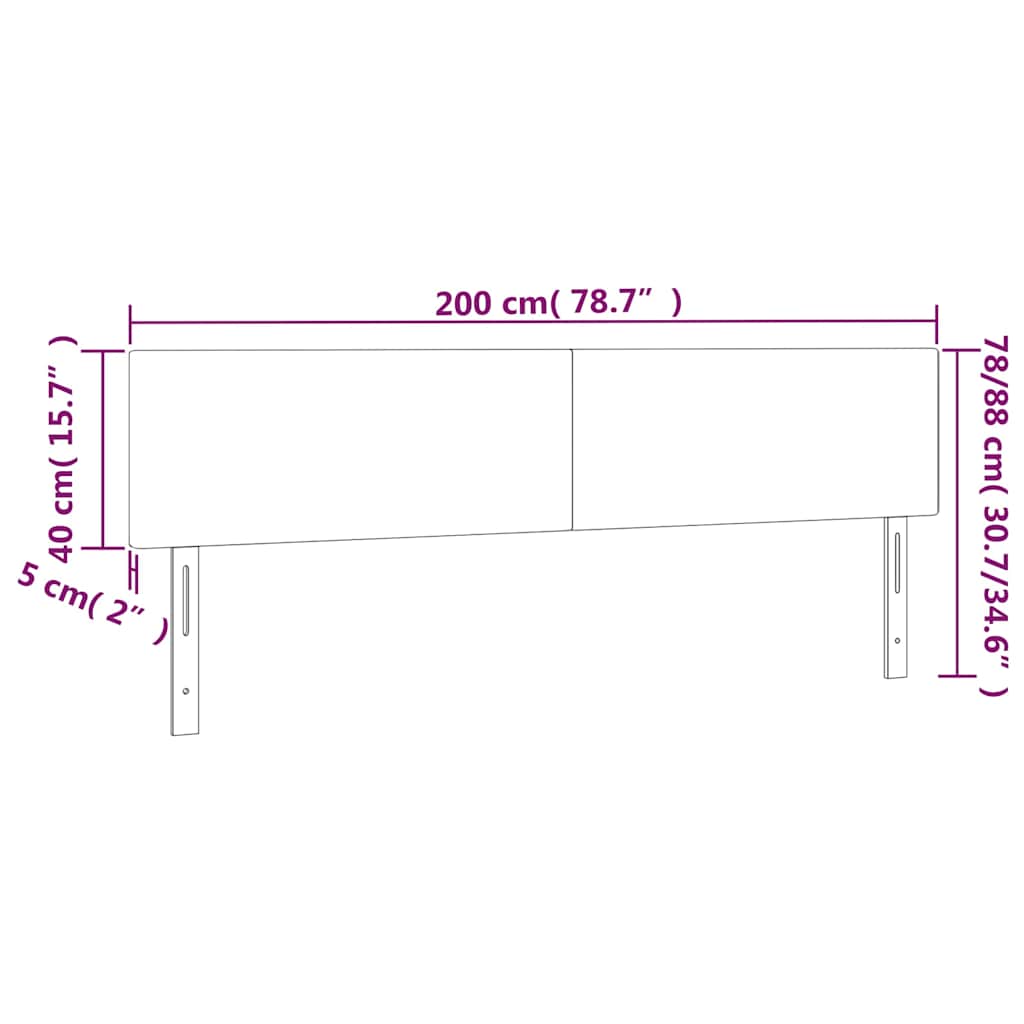 Kopfteile Dunkelgrün 200x5x78/88 cm Samt