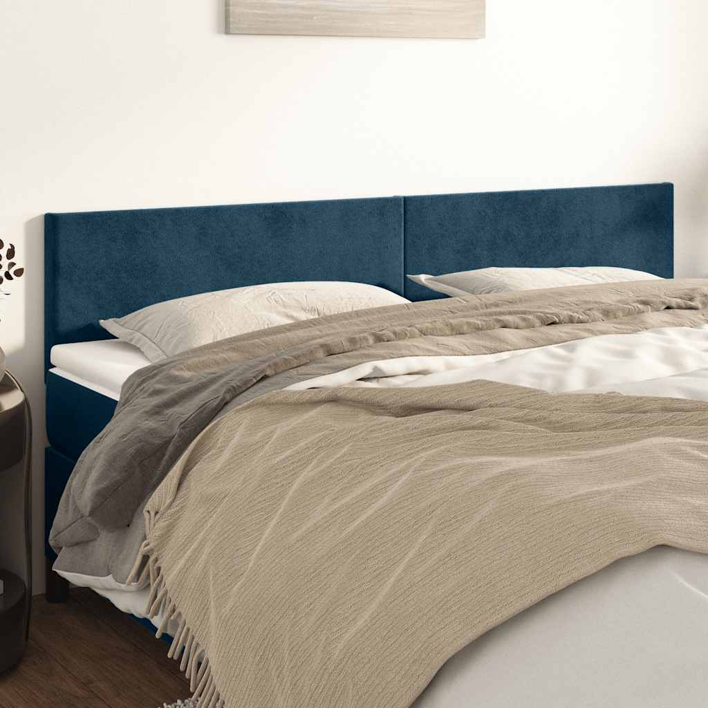 Kopfteile Dunkelblau 200x5x78/88 cm Samt