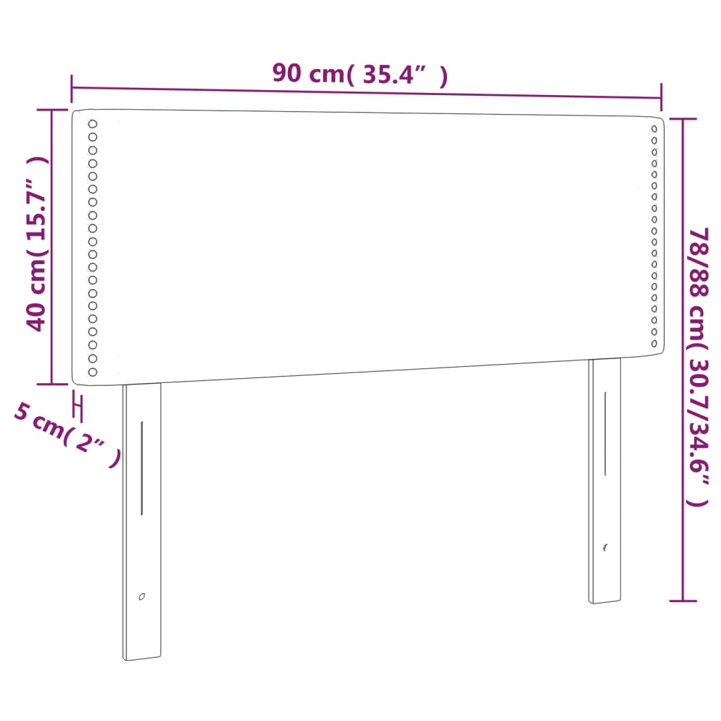 Kopfteil Hellgrau 90x5x78/88 cm Stoff