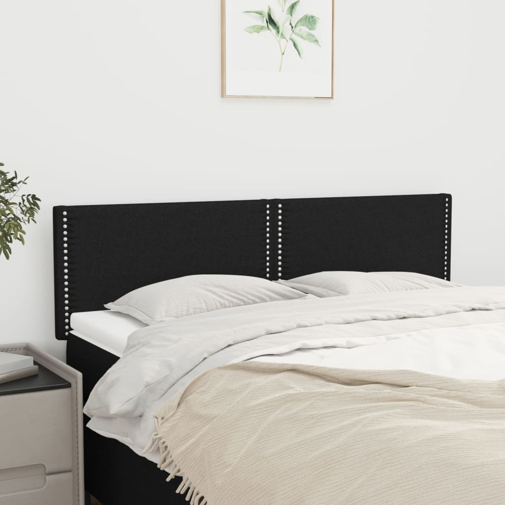 Kopfteile Schwarz 144x5x78/88 cm Stoff