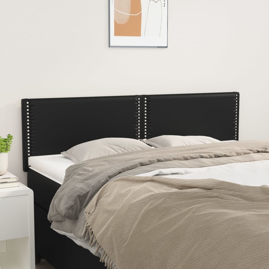 Kopfteile Schwarz 144x5x78/88 cm Kunstleder