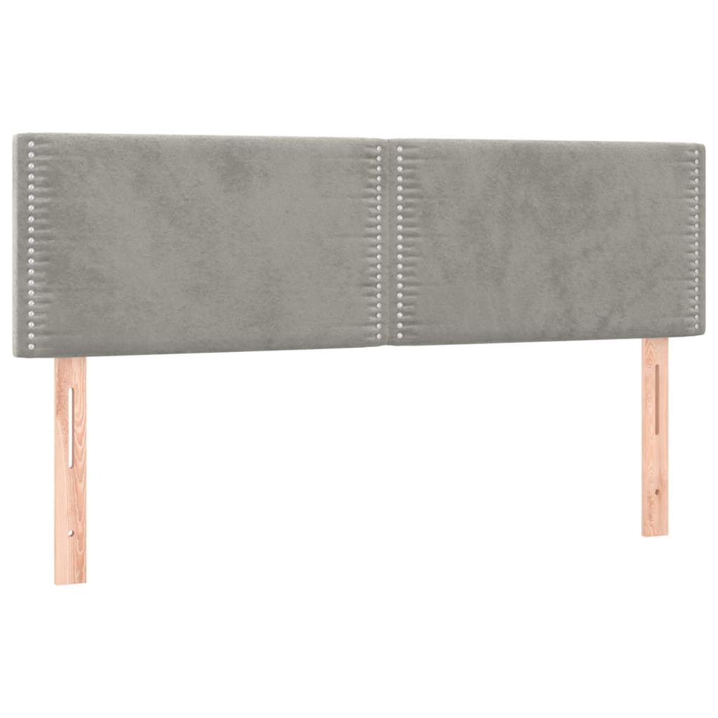 Kopfteile Hellgrau 144x5x78/88 cm Samt