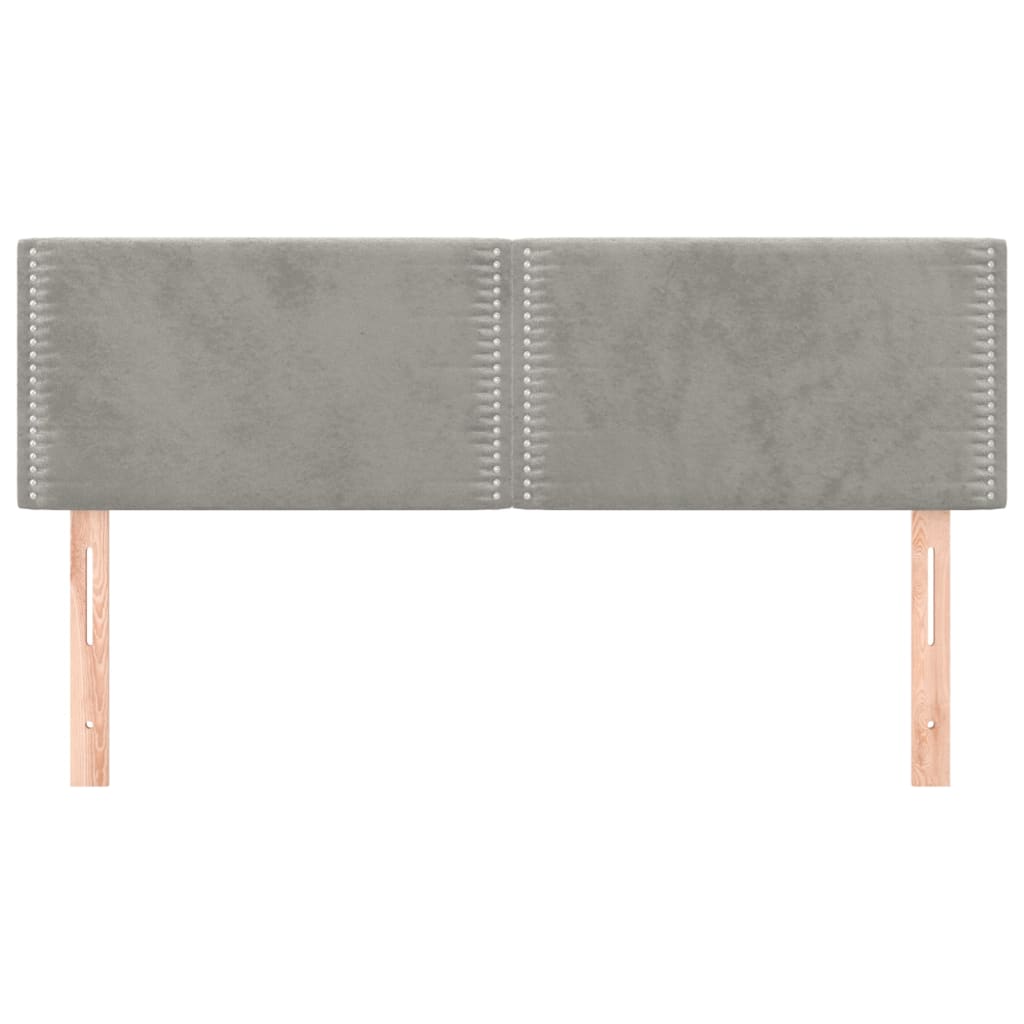 Kopfteile Hellgrau 144x5x78/88 cm Samt
