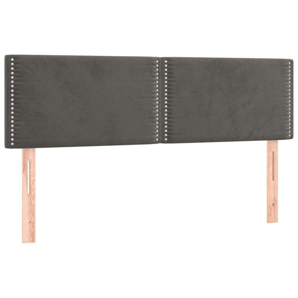 Kopfteile Dunkelgrau 144x5x78/88 cm Samt