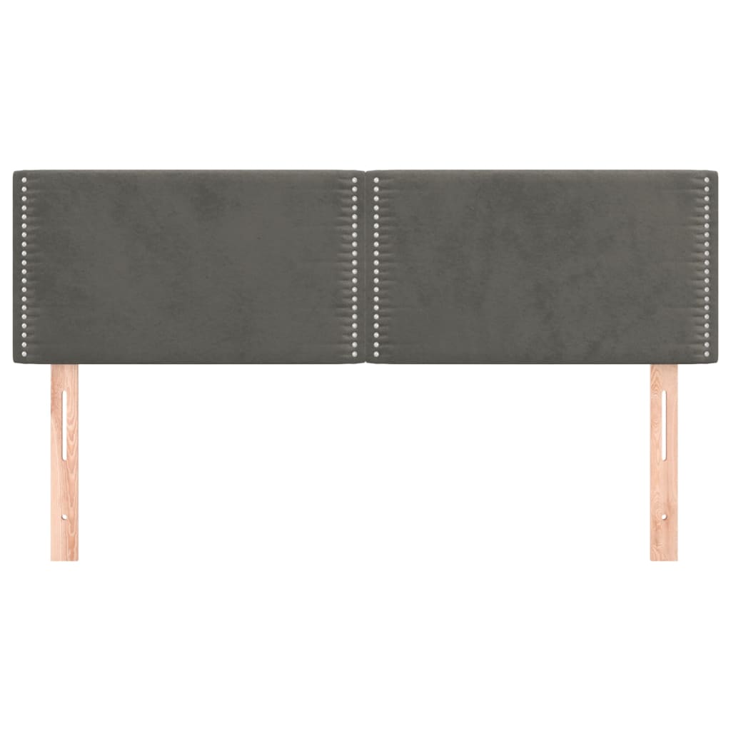 Kopfteile Dunkelgrau 144x5x78/88 cm Samt