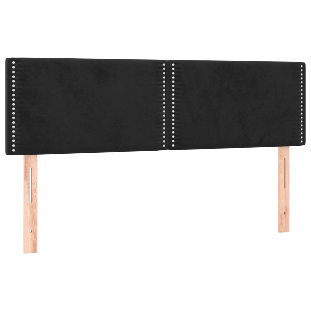 Kopfteile Schwarz 144x5x78/88 cm Samt