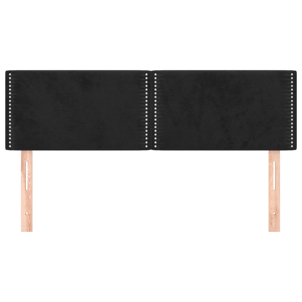 Kopfteile Schwarz 144x5x78/88 cm Samt
