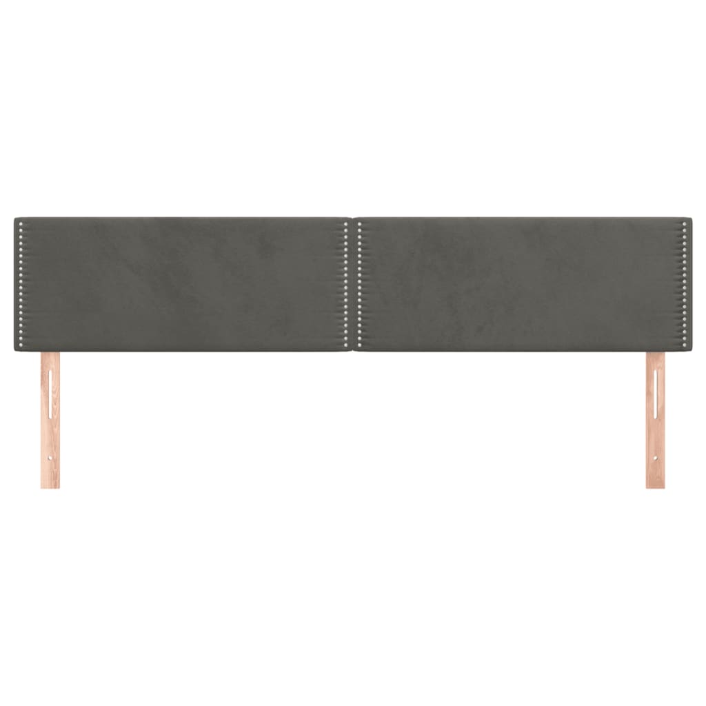 Kopfteile Dunkelgrau 160x5x78/88 cm Samt