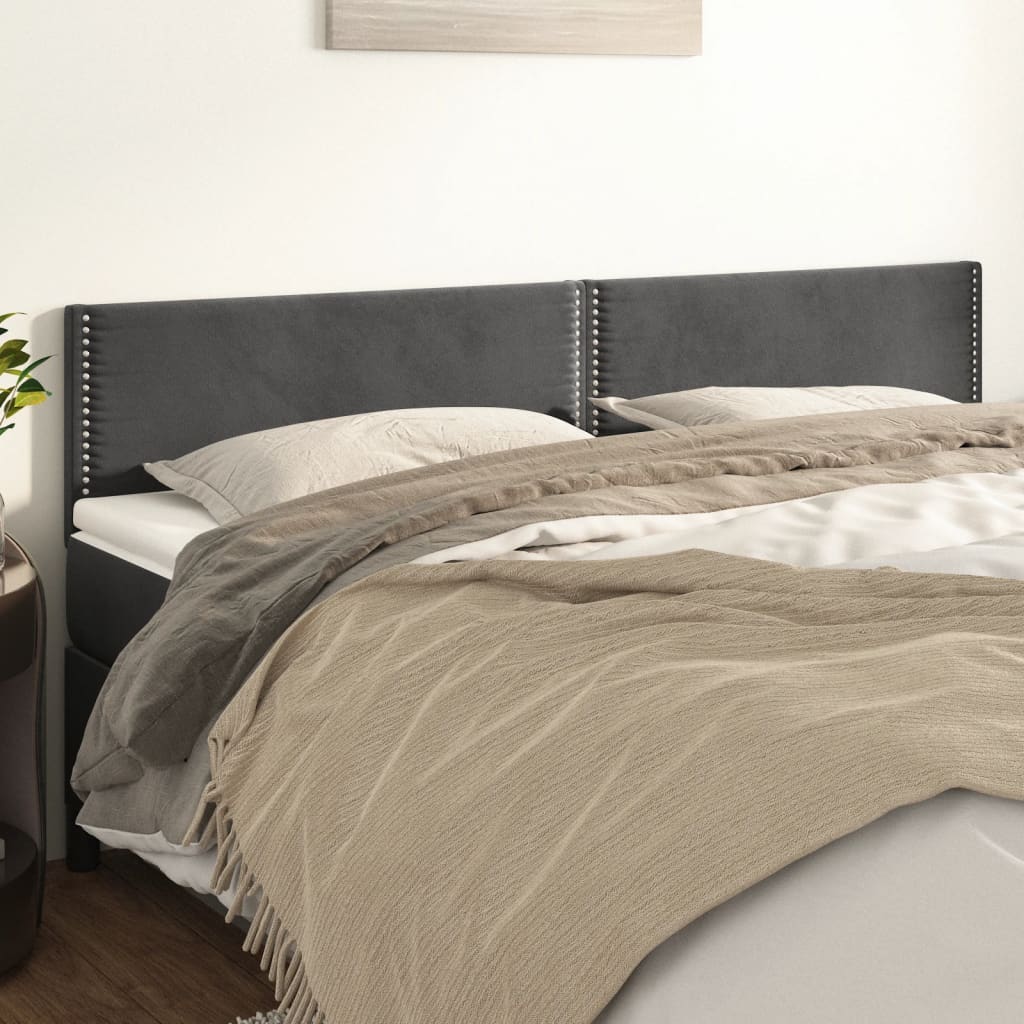 Kopfteile Dunkelgrau 160x5x78/88 cm Samt