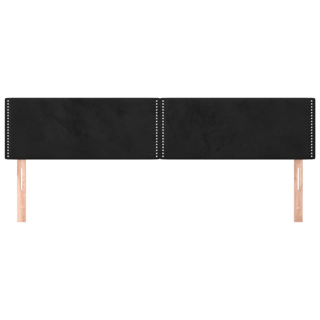 Kopfteile Schwarz 160x5x78/88 cm Samt
