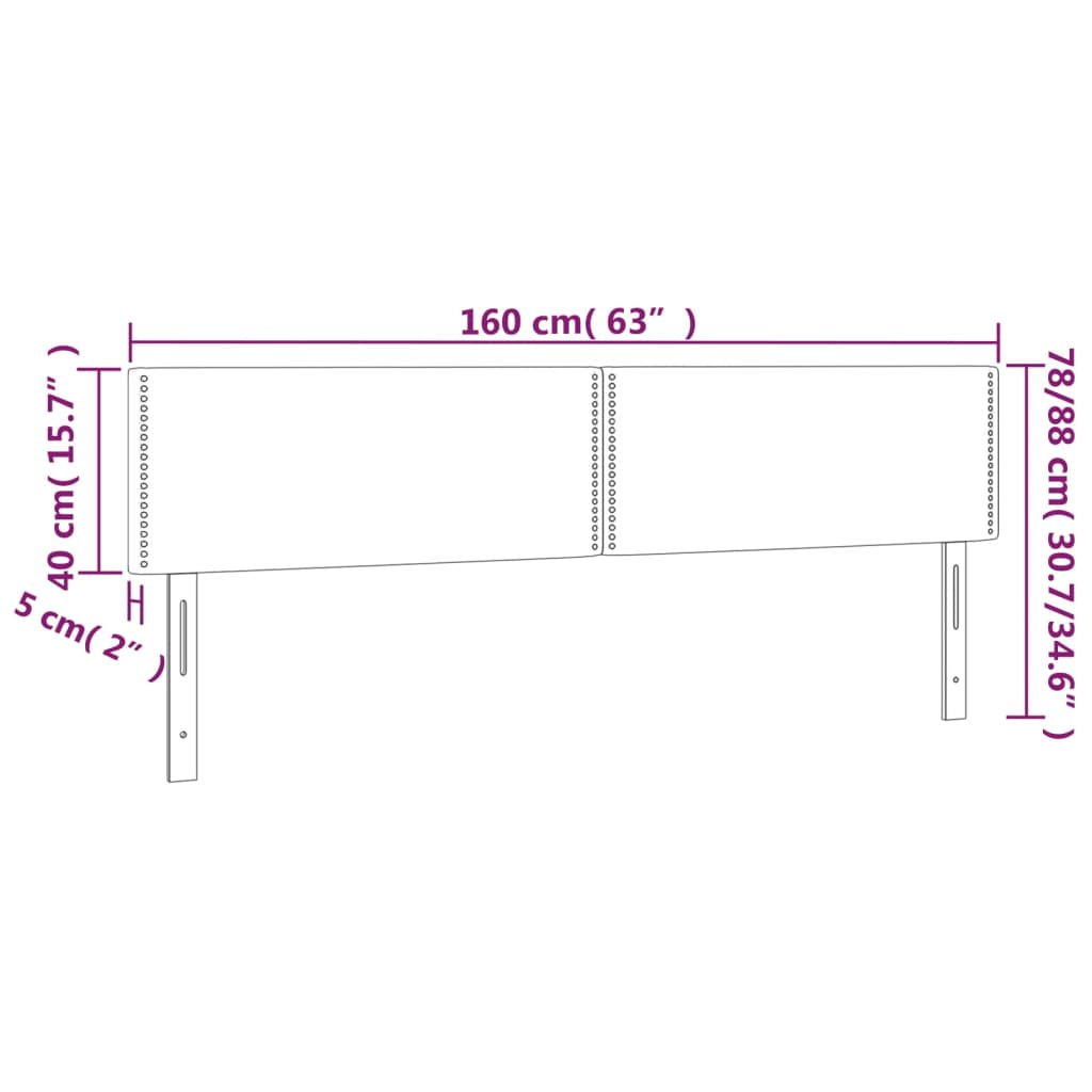 Kopfteile Rosa 160x5x78/88 cm Samt