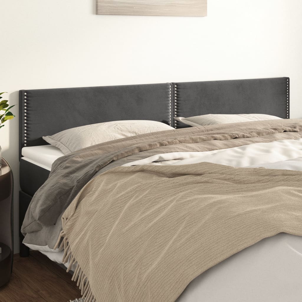 Kopfteile Dunkelgrau 180x5x78/88 cm Samt