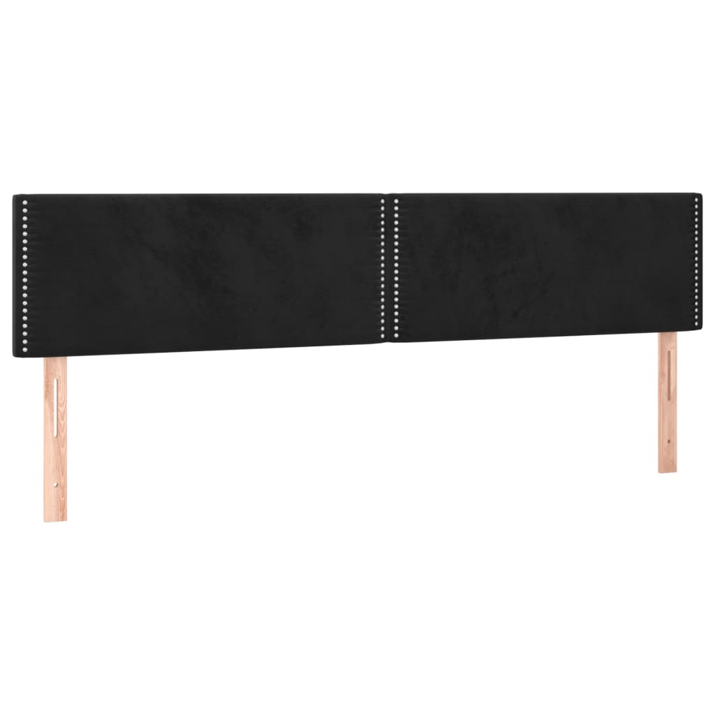 Kopfteile Schwarz 180x5x78/88 cm Samt