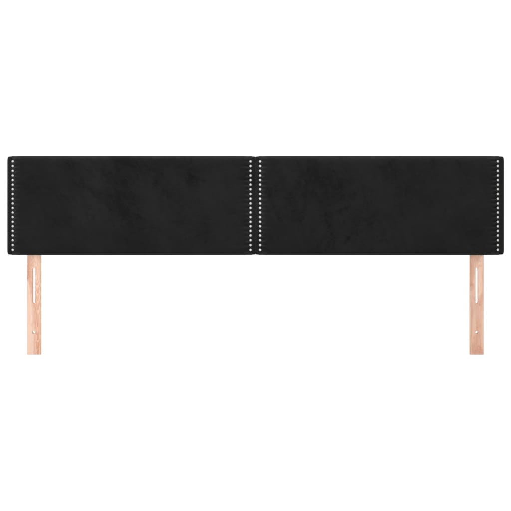 Kopfteile Schwarz 180x5x78/88 cm Samt