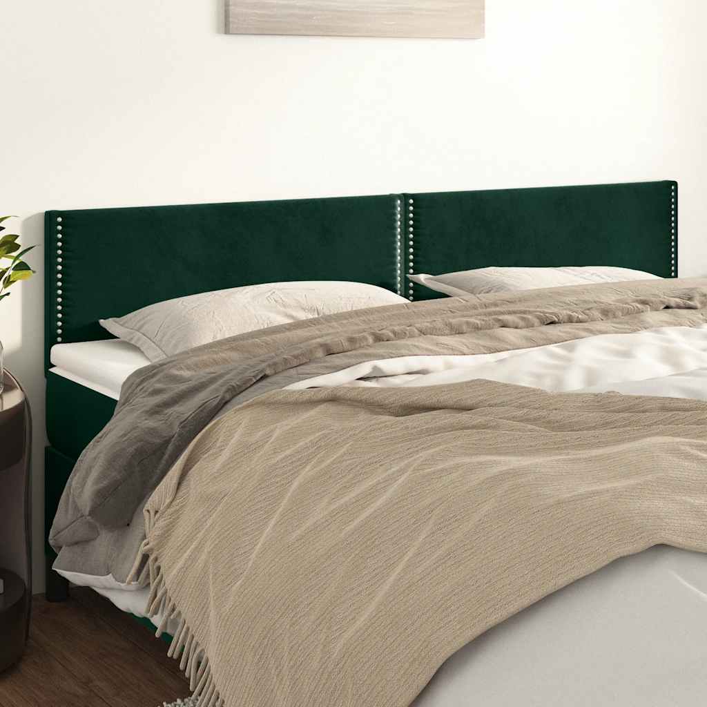Kopfteile Dunkelgrün 180x5x78/88 cm Samt