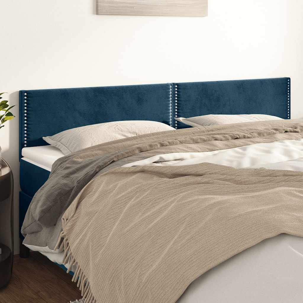 Kopfteile Dunkelblau 180x5x78/88 cm Samt