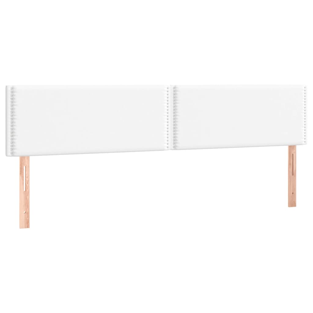 Kopfteile Weiß 200x5x78/88 cm Kunstleder