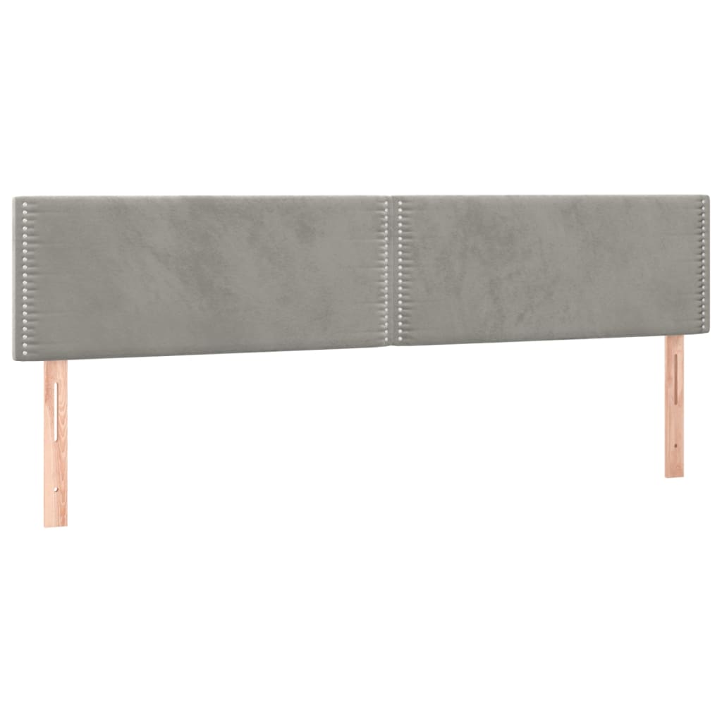 Kopfteile Hellgrau 200x5x78/88 cm Samt