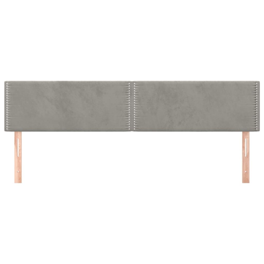 Kopfteile Hellgrau 200x5x78/88 cm Samt