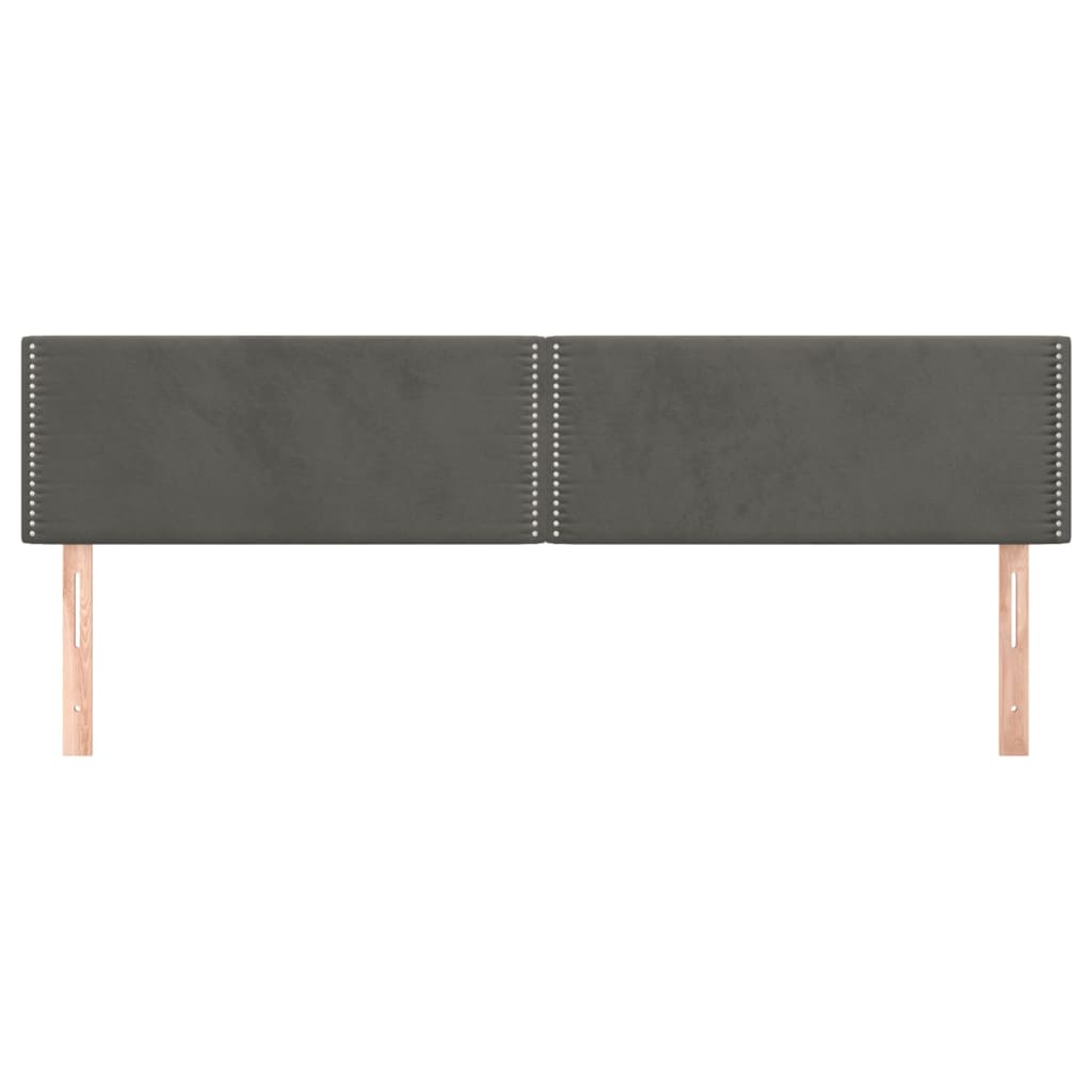 Kopfteile Dunkelgrau 200x5x78/88 cm Samt