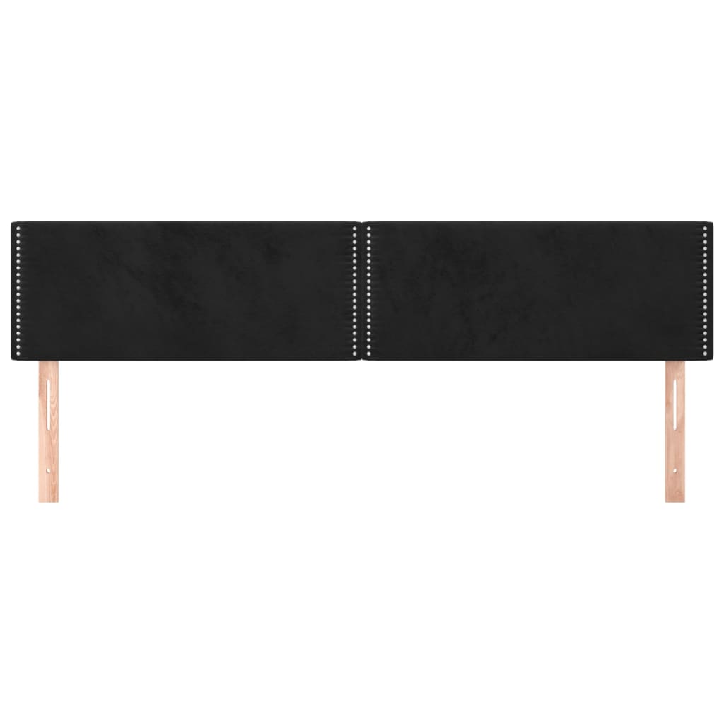 Kopfteile Schwarz 200x5x78/88 cm Samt