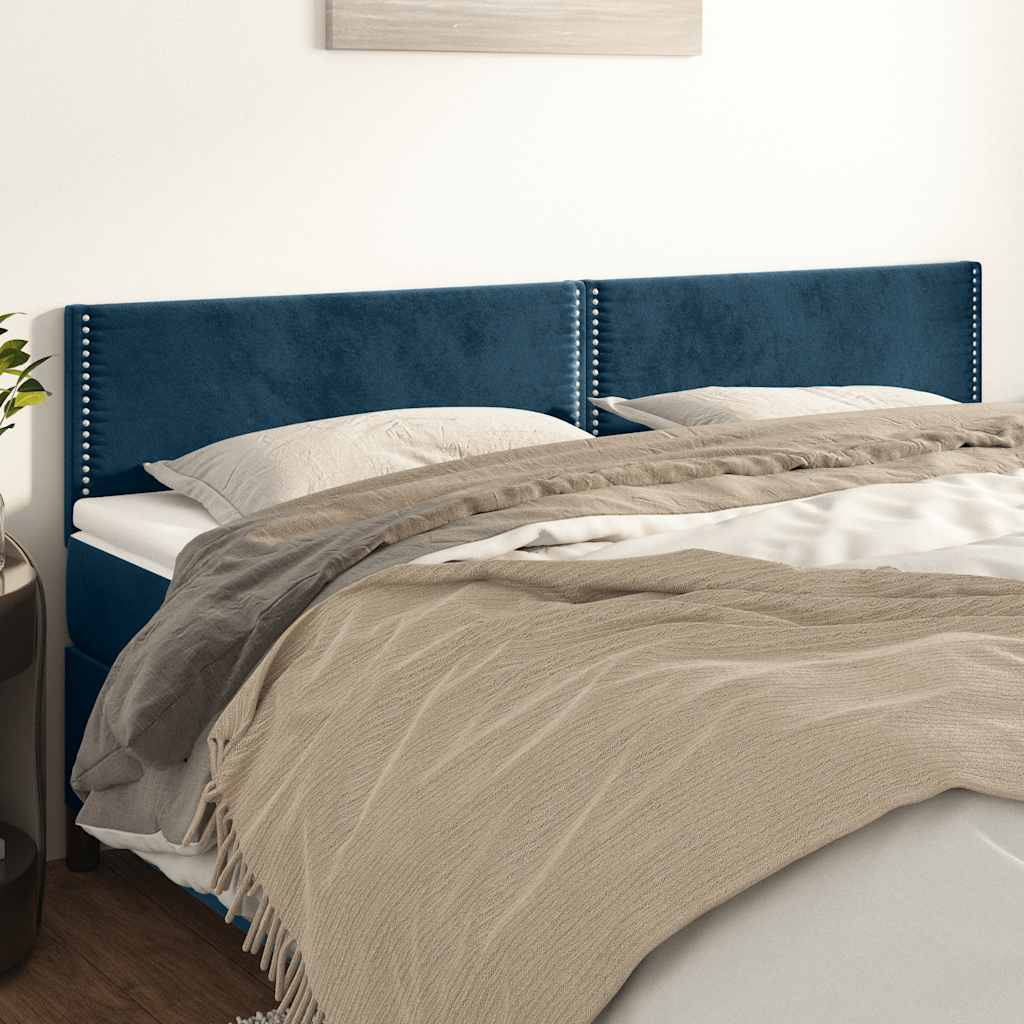 Kopfteile Dunkelblau 200x5x78/88 cm Samt
