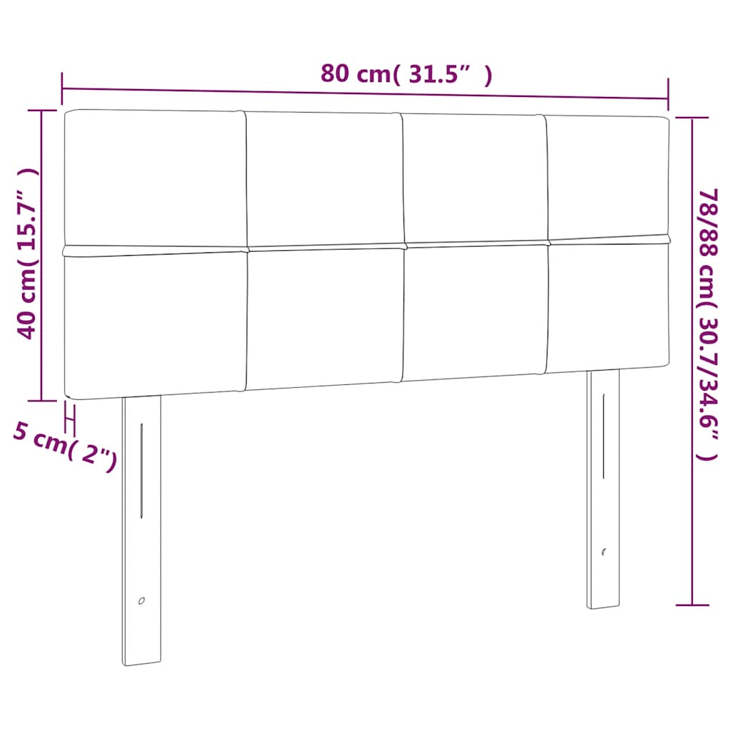 Kopfteil Schwarz 80x5x78/88 cm Stoff