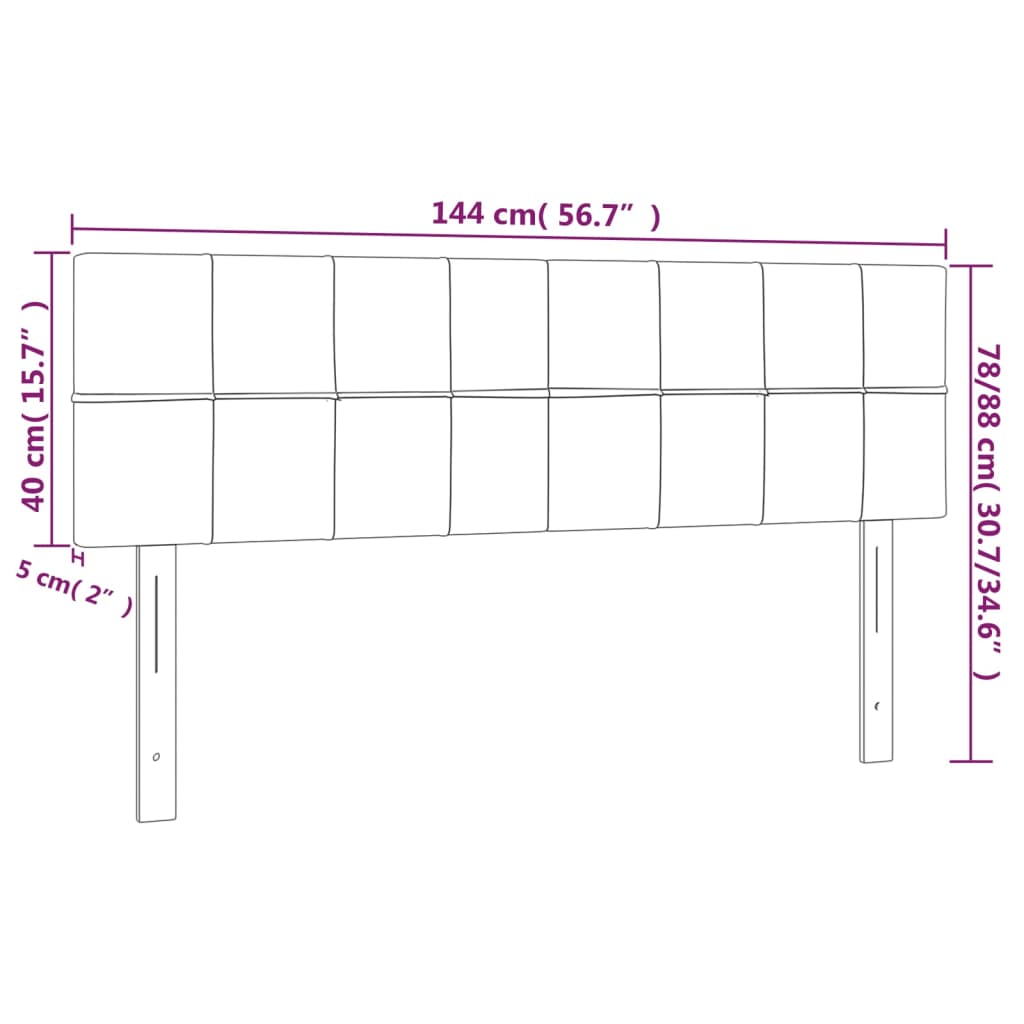 Kopfteile Hellgrau 144x5x78/88 cm Stoff