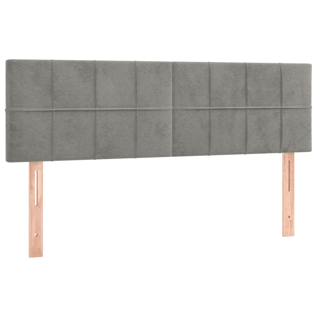 Kopfteile Hellgrau 144x5x78/88 cm Samt