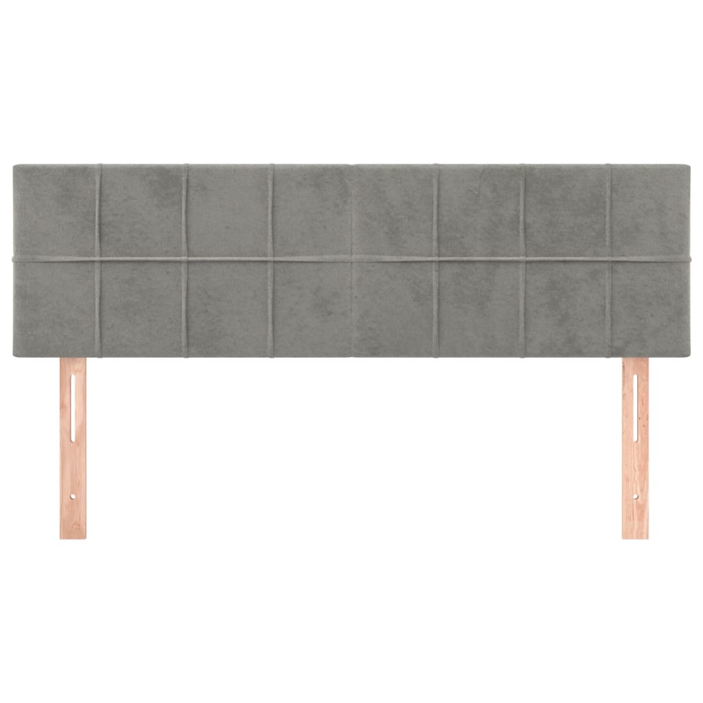 Kopfteile Hellgrau 144x5x78/88 cm Samt