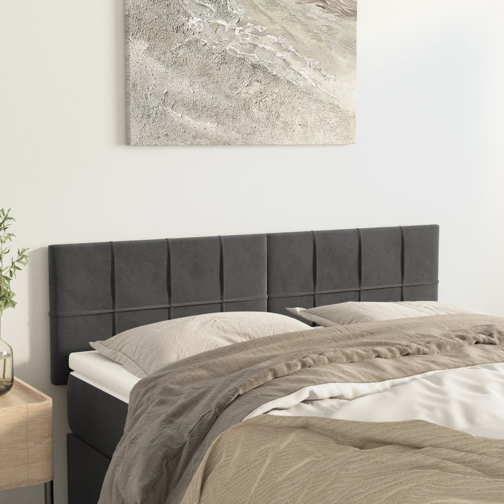 Kopfteile Dunkelgrau 144x5x78/88 cm Samt