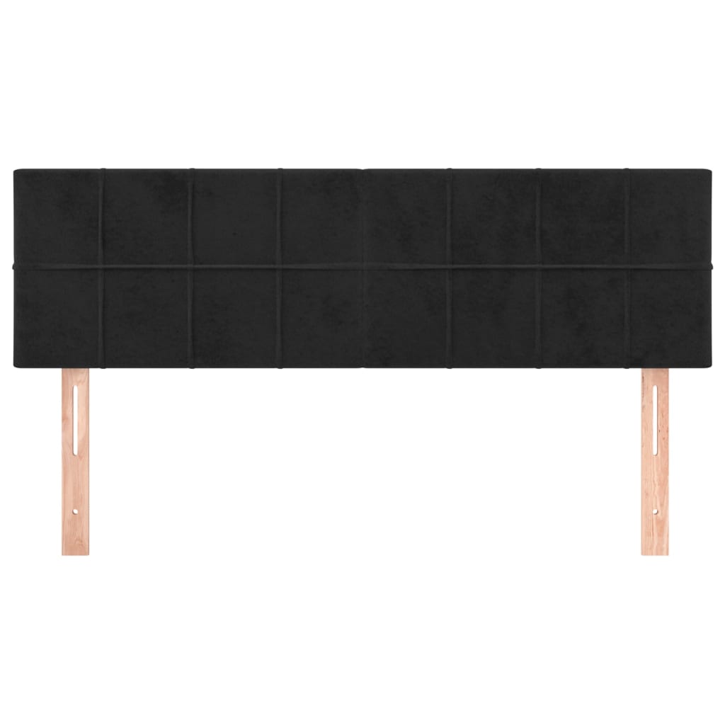 Kopfteile Schwarz 144x5x78/88 cm Samt
