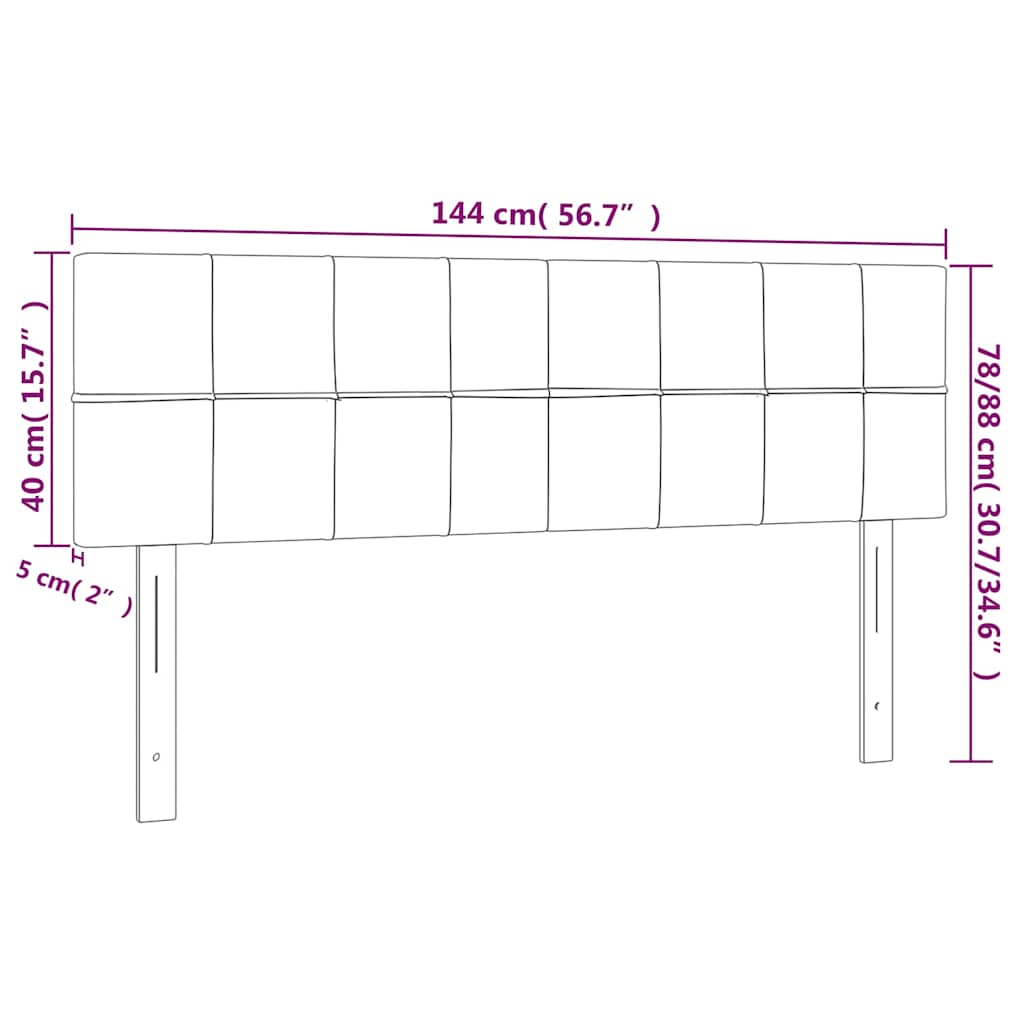 Kopfteile Dunkelgrün 144x5x78/88 cm Samt
