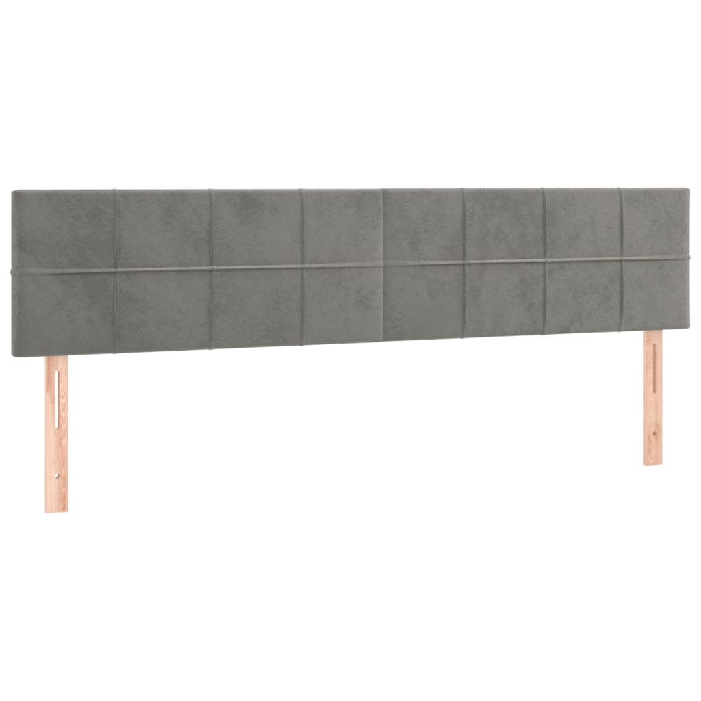 Kopfteile Hellgrau 160x5x78/88 cm Samt