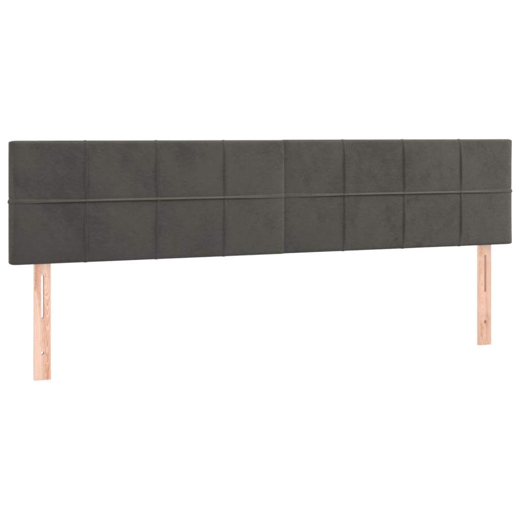 Kopfteile Dunkelgrau 160x5x78/88 cm Samt