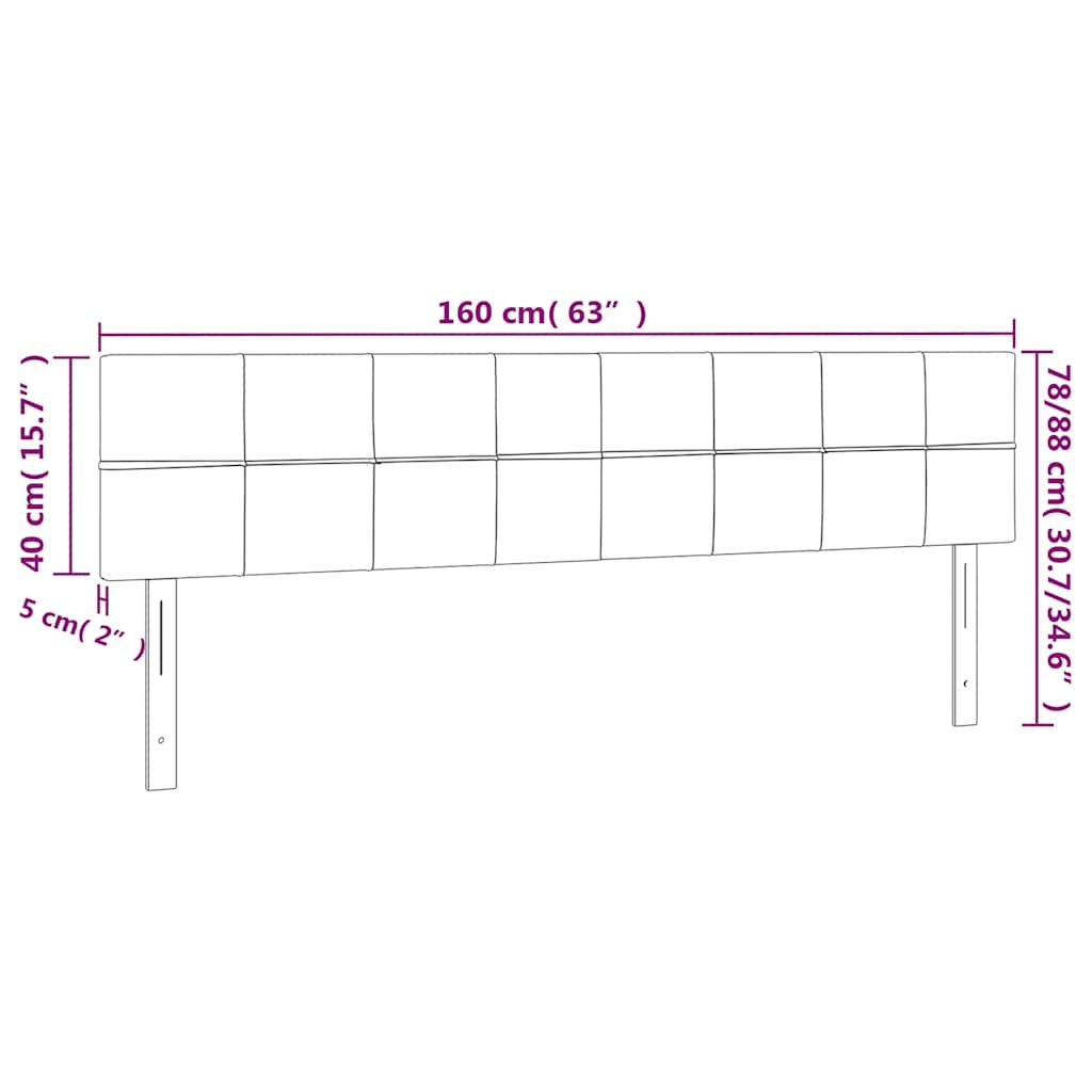 Kopfteile Dunkelgrün 160x5x78/88 cm Samt