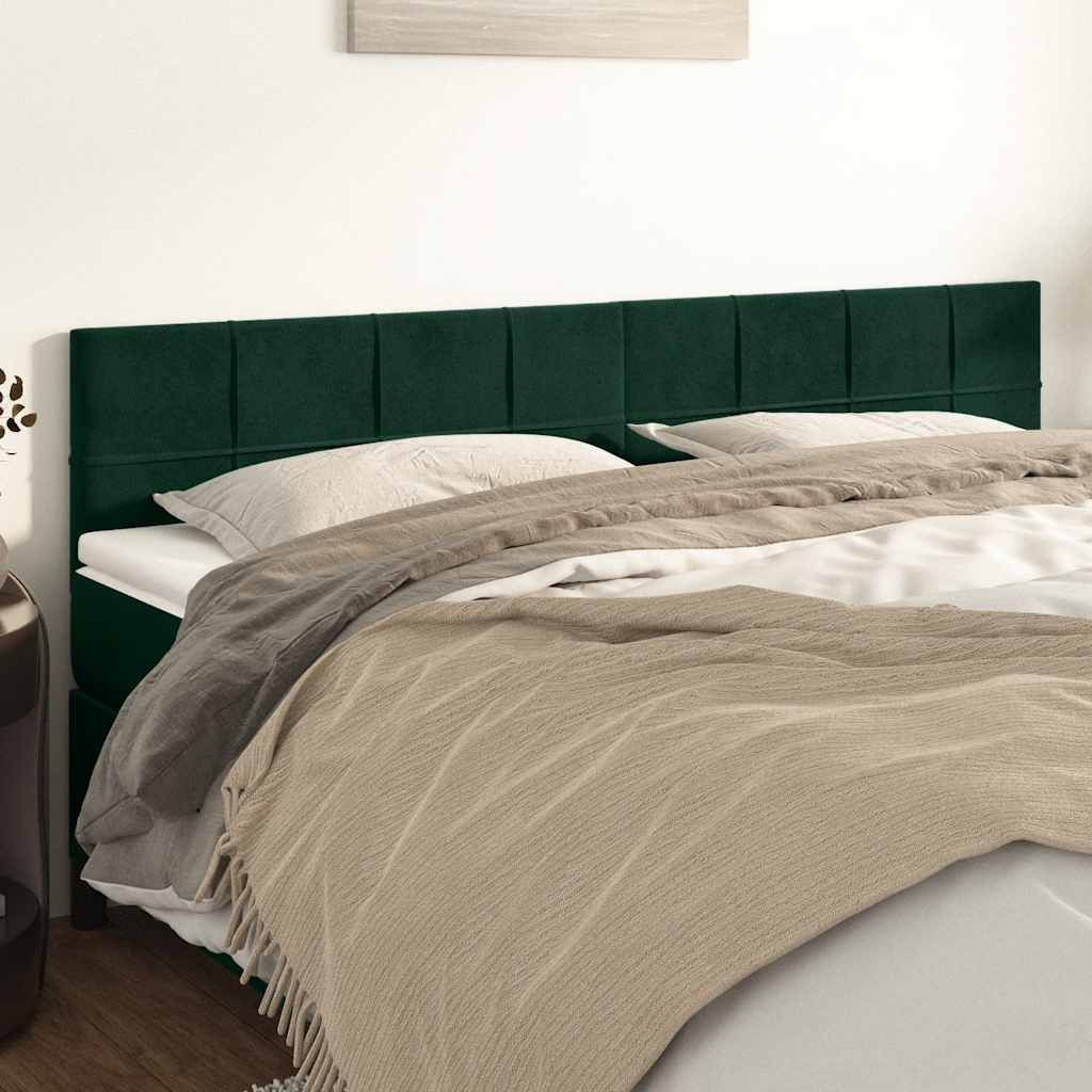 Kopfteile Dunkelgrün 160x5x78/88 cm Samt