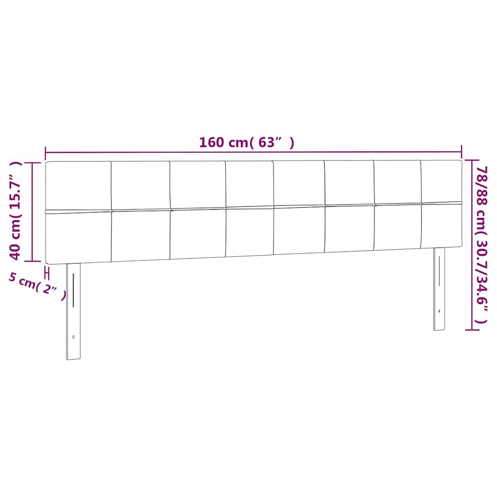 Kopfteile Dunkelblau 160x5x78/88 cm Samt