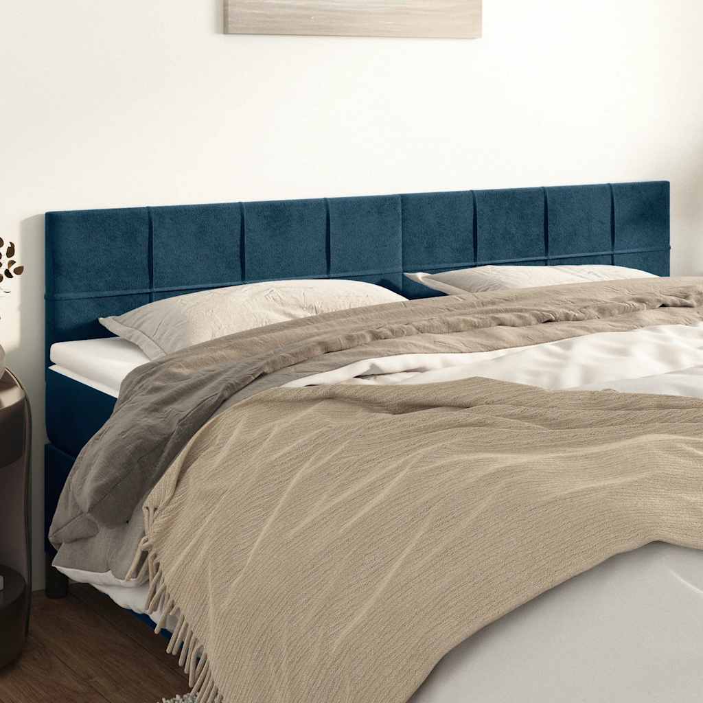Kopfteile Dunkelblau 160x5x78/88 cm Samt