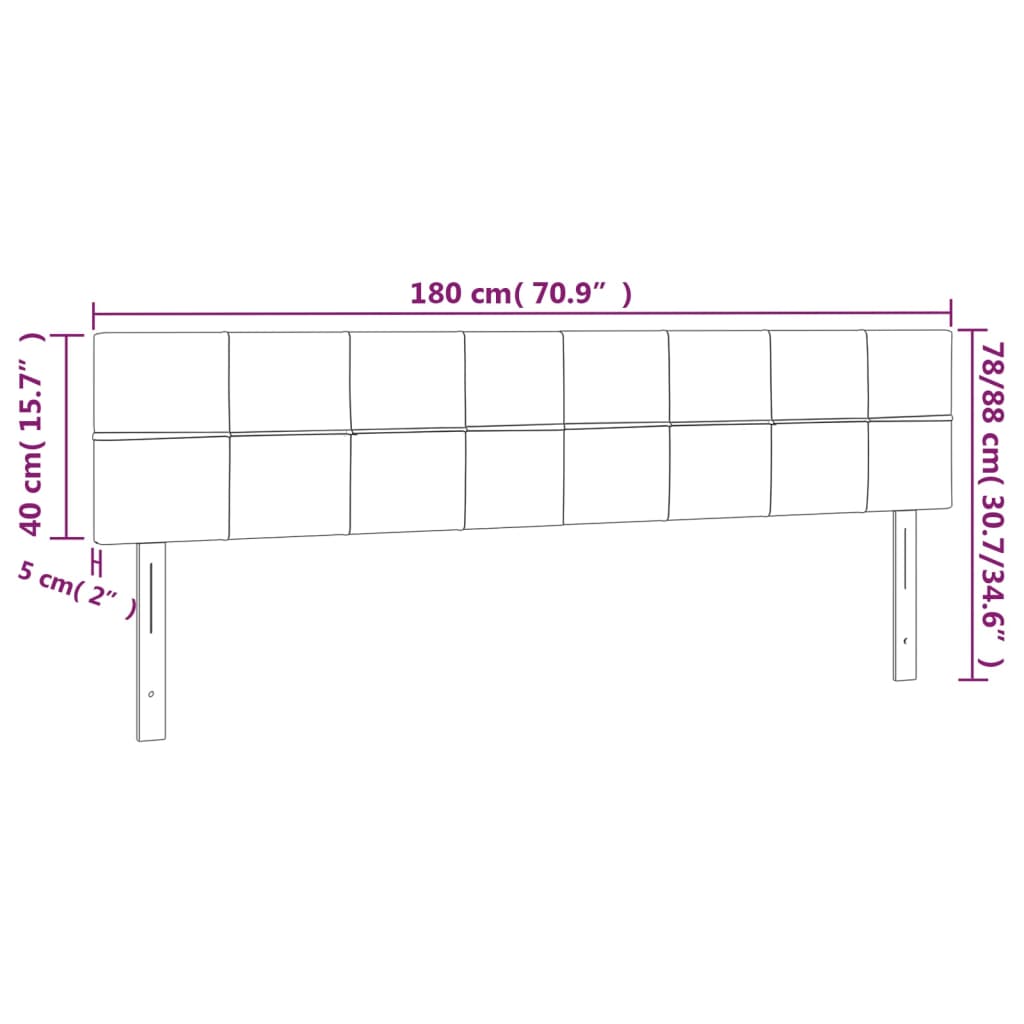 Kopfteile Creme 180x5x78/88 cm Stoff