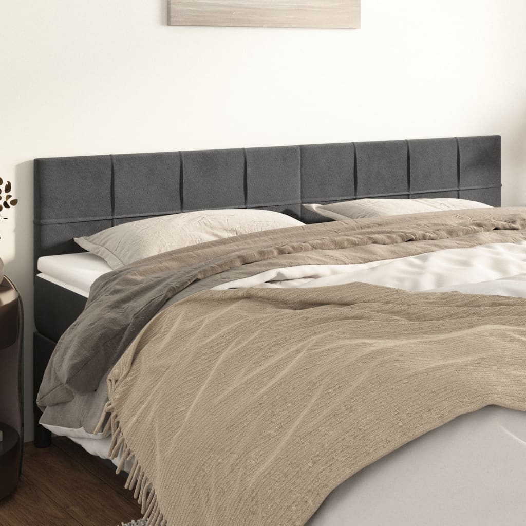 Kopfteile Dunkelgrau 180x5x78/88 cm Samt