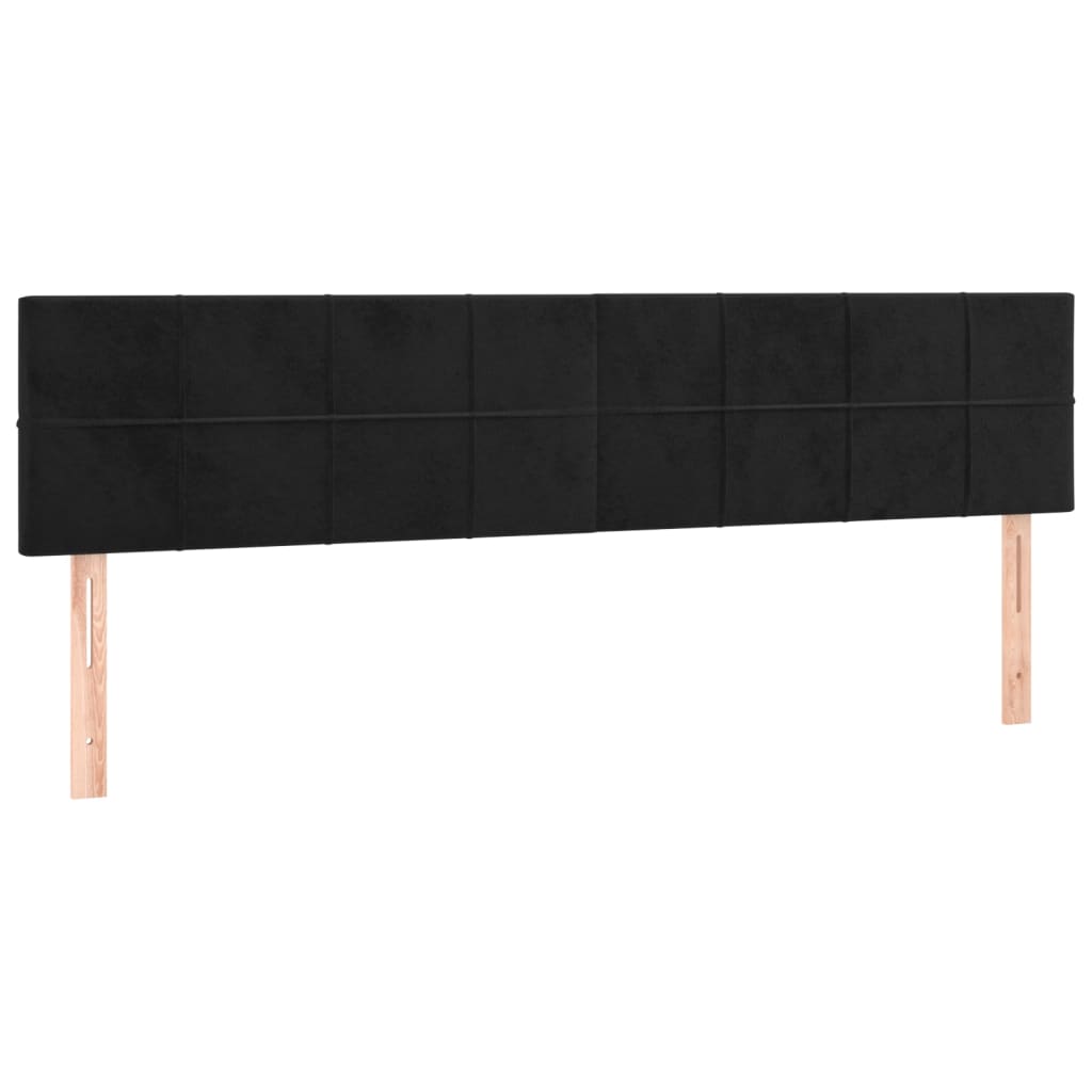 Kopfteile Schwarz 180x5x78/88 cm Samt