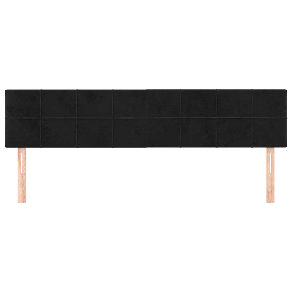 Kopfteile Schwarz 180x5x78/88 cm Samt