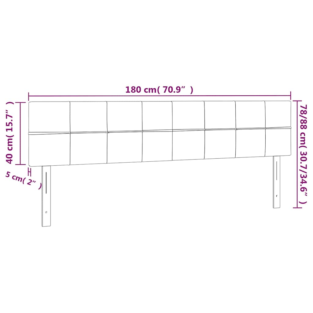 Kopfteile Dunkelgrün 180x5x78/88 cm Samt