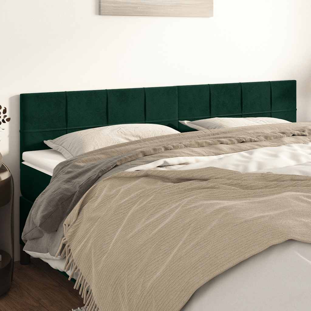 Kopfteile Dunkelgrün 180x5x78/88 cm Samt