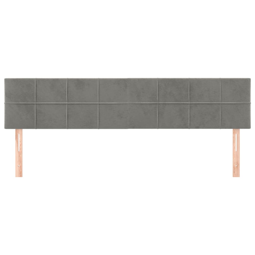 Kopfteile Hellgrau 200x5x78/88 cm Samt
